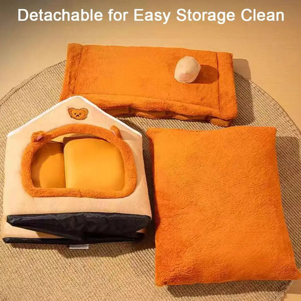 Thickened Pet Warm House Cat and Dog House Winter Warm Universal for All Seasons Detachable and Washable Cute New Comfortable