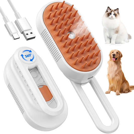 Cat Steam Brush, Foldable Handle for Cats and Dogs,Anti-Static