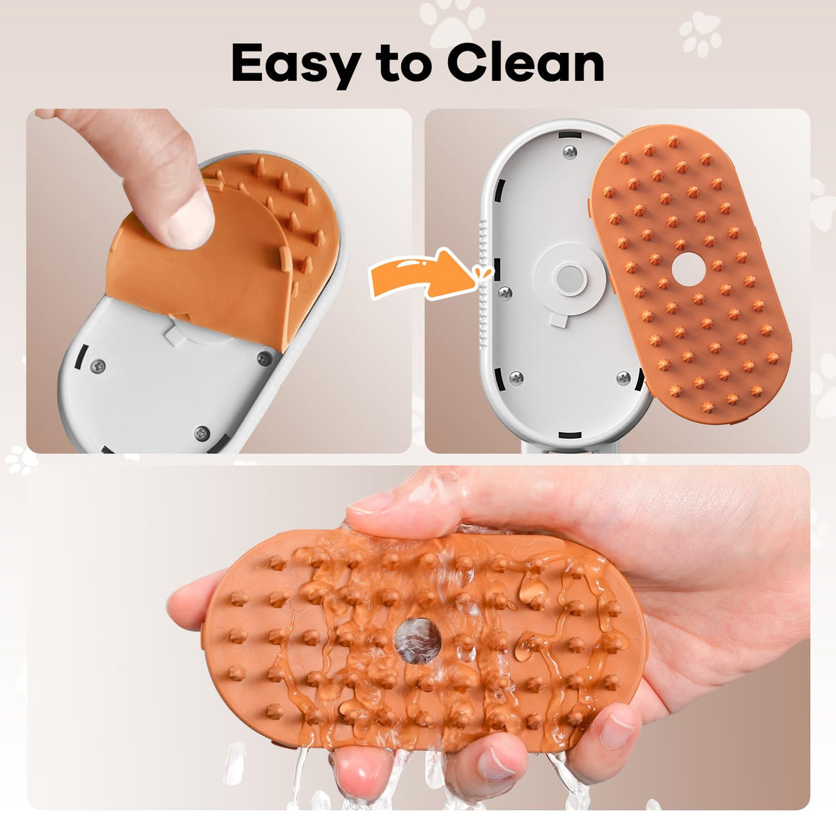 Cat Steam Brush, Foldable Handle for Cats and Dogs,Anti-Static