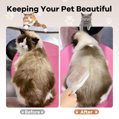 Cat Steam Brush, Foldable Handle for Cats and Dogs,Anti-Static