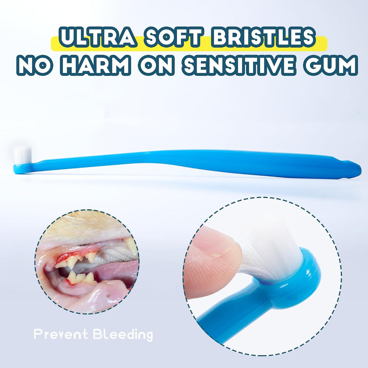 Cat Toothbrush Small Dog Puppy Tooth Brushing Kit Soft Mini Head Teeth Brush for Kitten Tiny Pet, 1 PCS