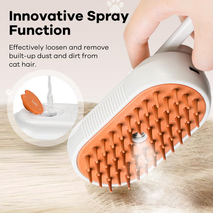 Cat Steam Brush, Foldable Handle for Cats and Dogs,Anti-Static